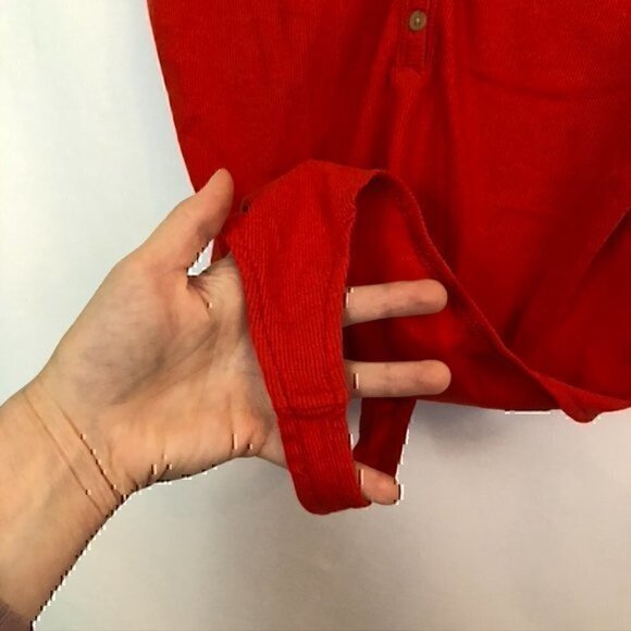 NEW BP NORDSTROM Plus Size Henley Tank Bodysuit Red Ribbed Sleeveless Cotton 1X - Picture 8 of 10